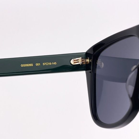 GUCCI GG0926S 001 Sunglasses Black Green Gray Square Unisex - Picture 9 of 12